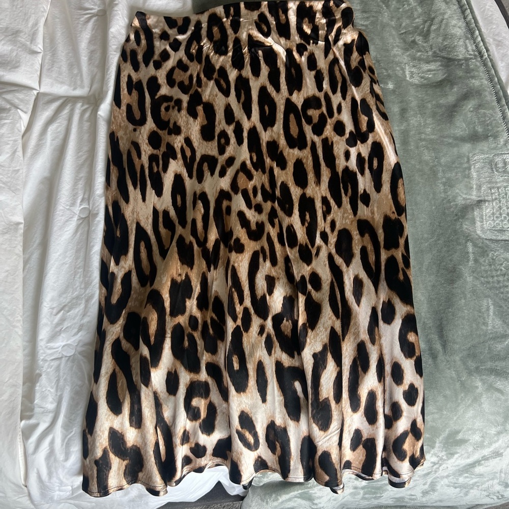 Cheetah print Satin Skirt